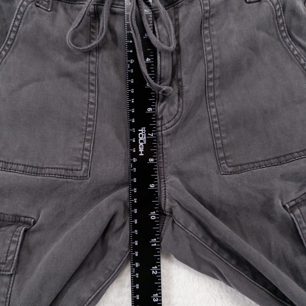 American Eagle Hi Rise Jegging 10 LONG Gray Cargo Pockets Drawstring Utility - Picture 10 of 14